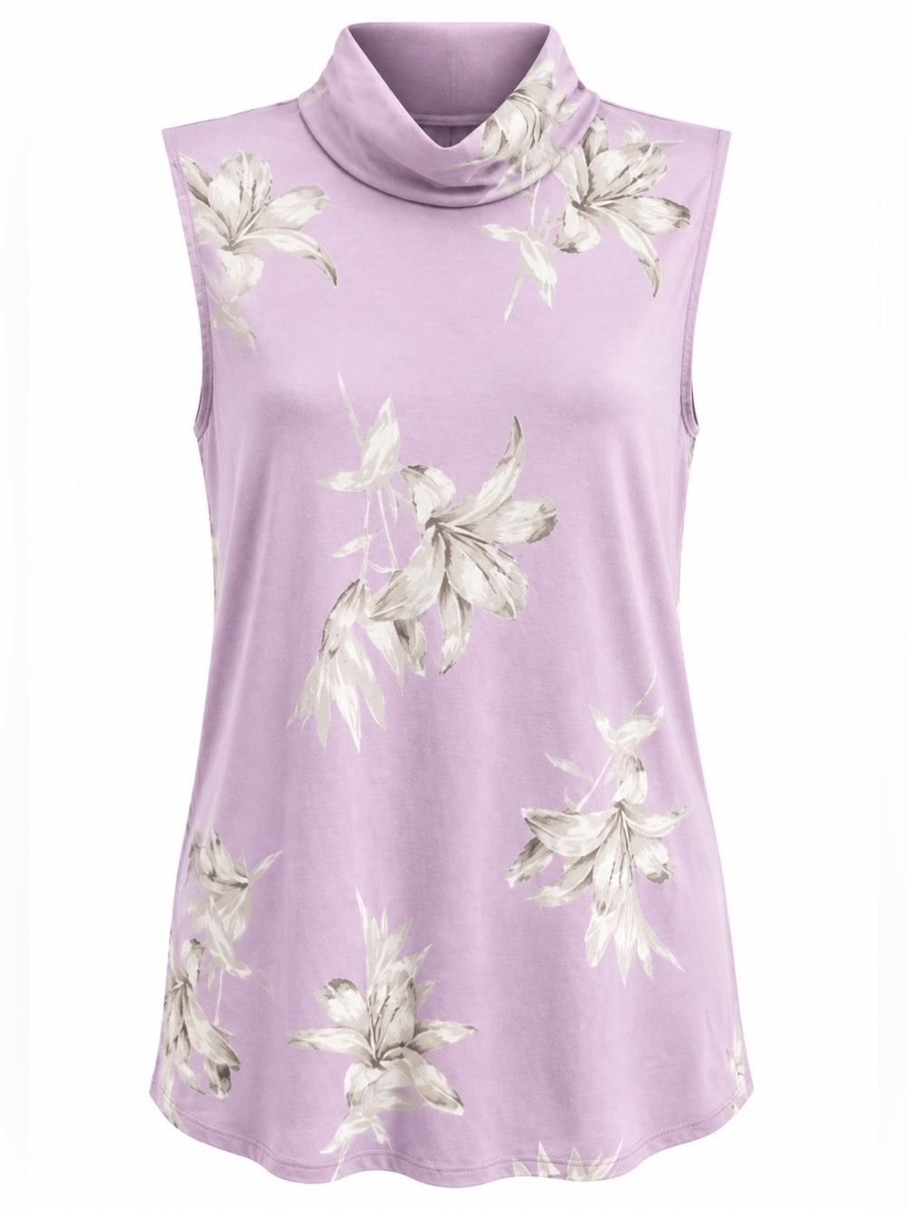 • RW&CO Pink Floral Sleeveless Cowl Neck Tunic Top Size M/M - Picture 2 of 10